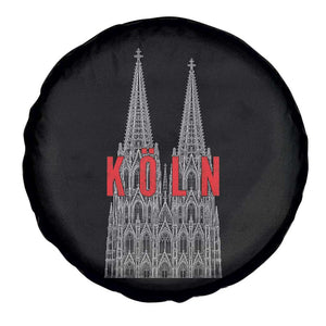 Cologne Cathedral Silhouette Köln German Graphic Spare Tire Cover