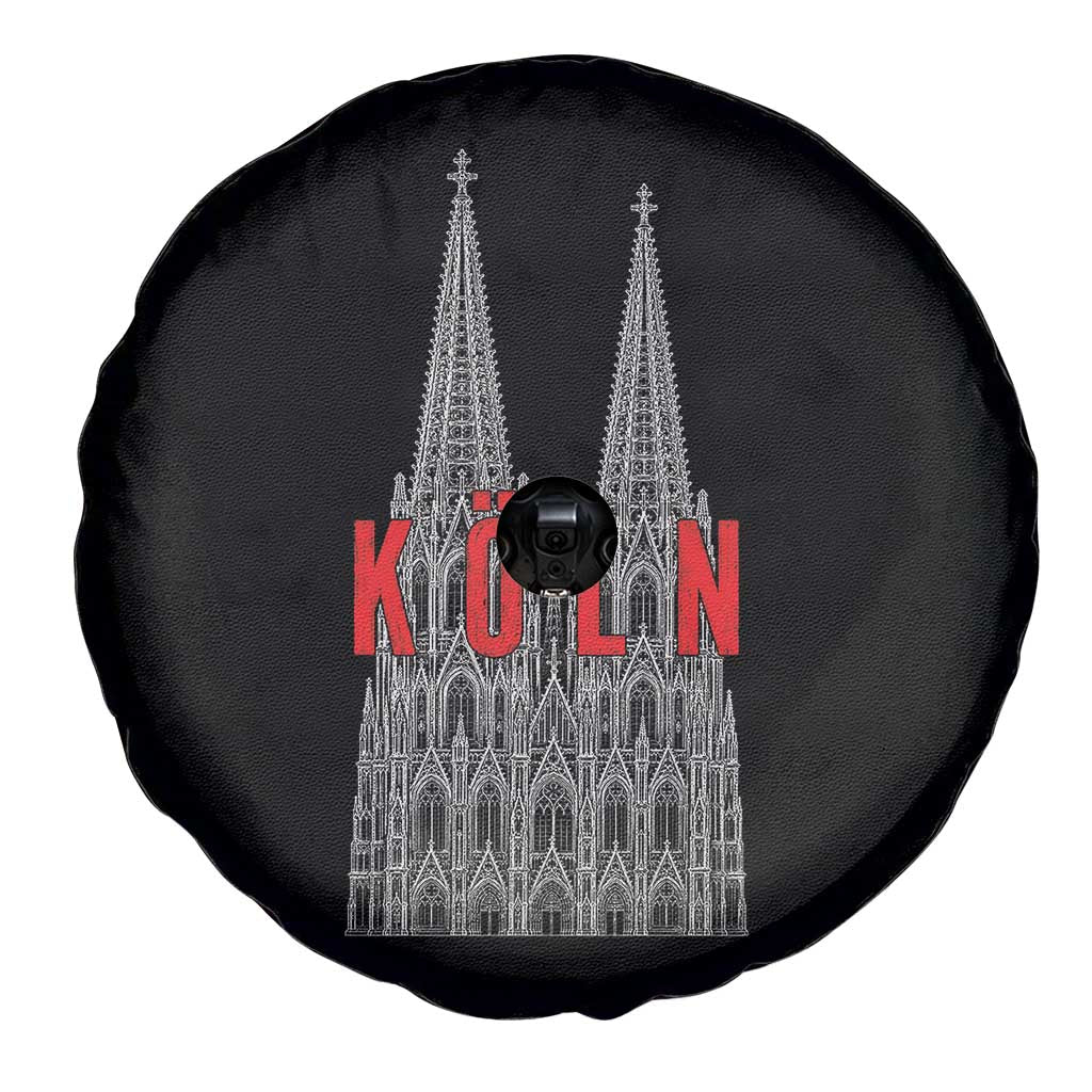 Cologne Cathedral Silhouette Köln German Graphic Spare Tire Cover