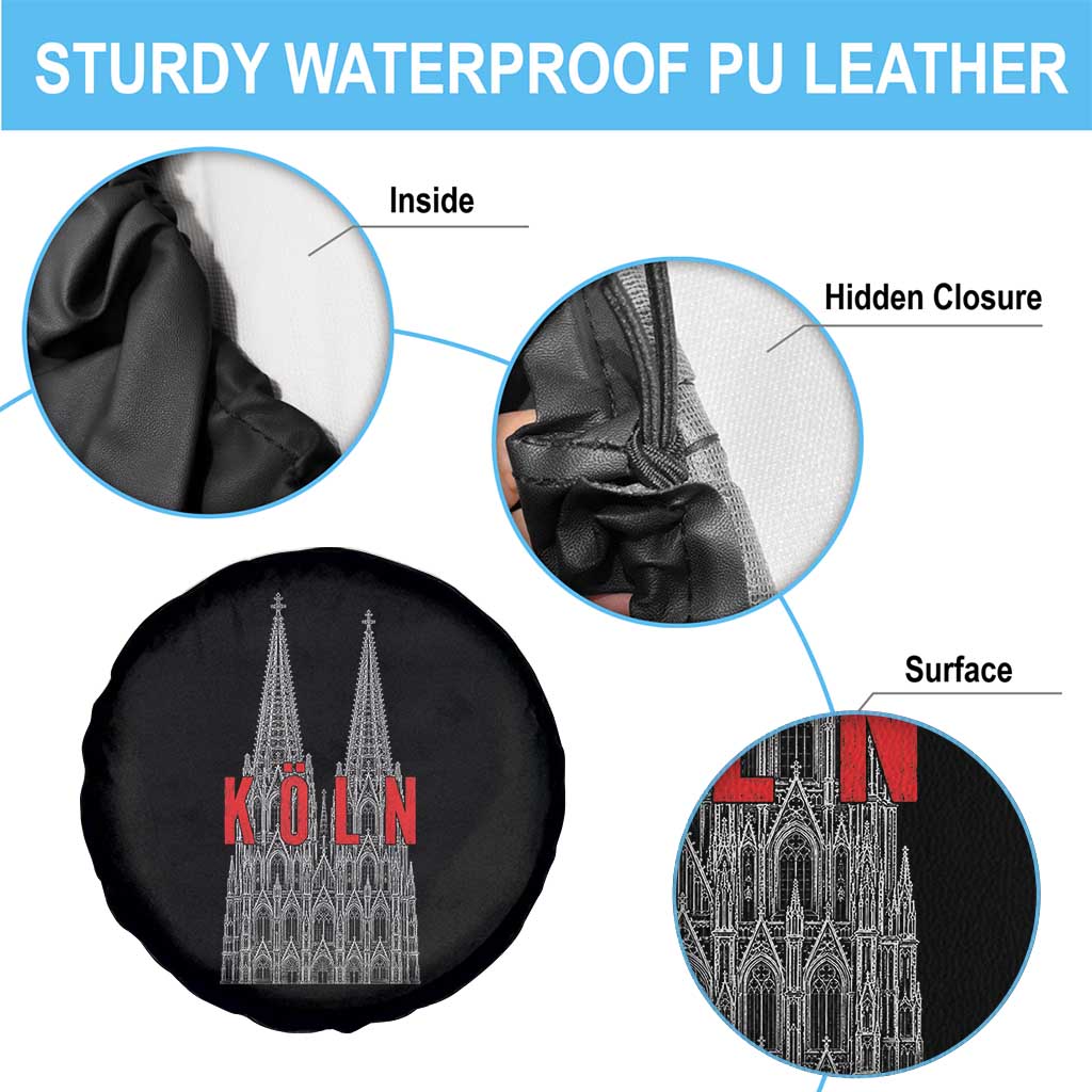 Cologne Cathedral Silhouette Köln German Graphic Spare Tire Cover