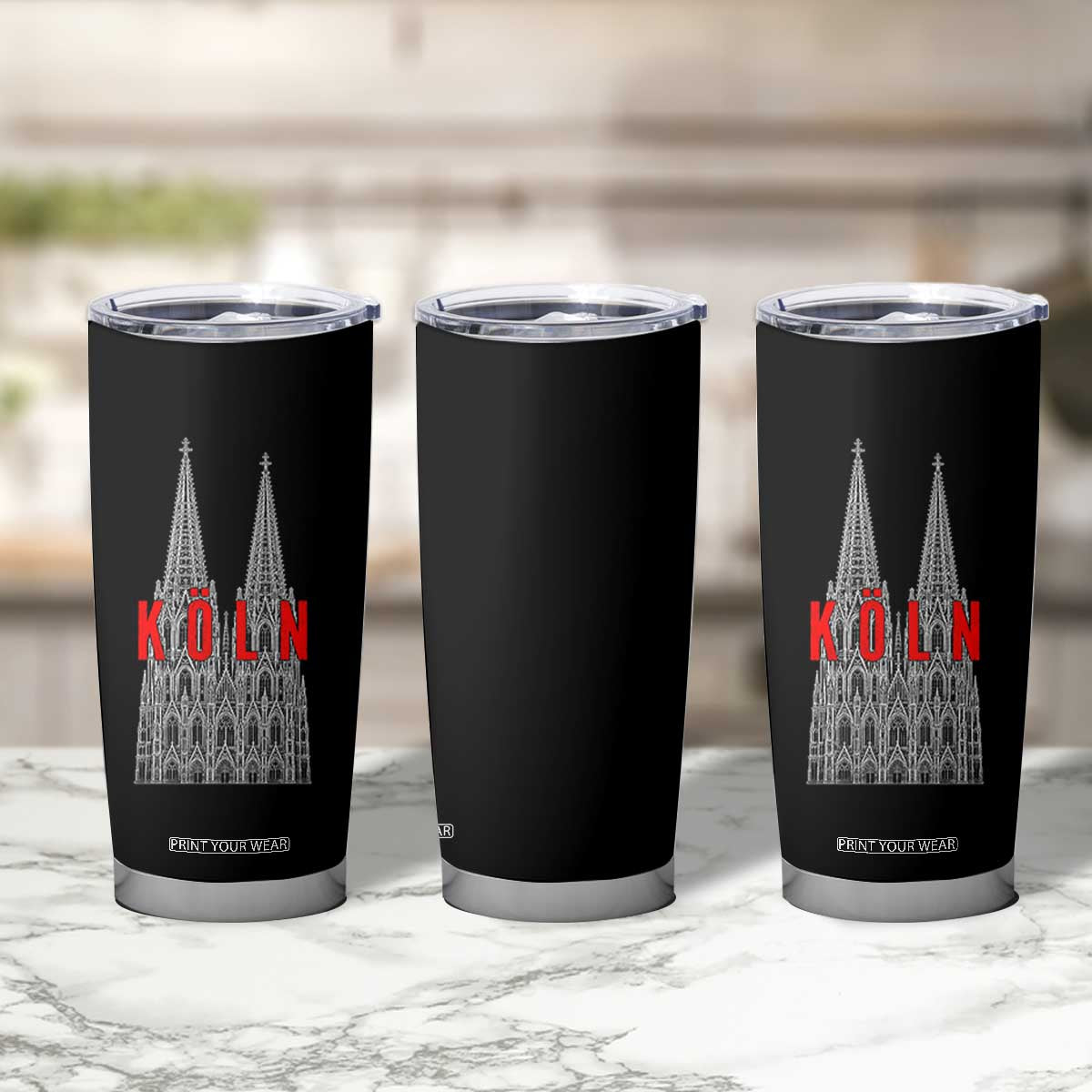 Cologne Cathedral Silhouette Köln German Graphic Tumbler Cup