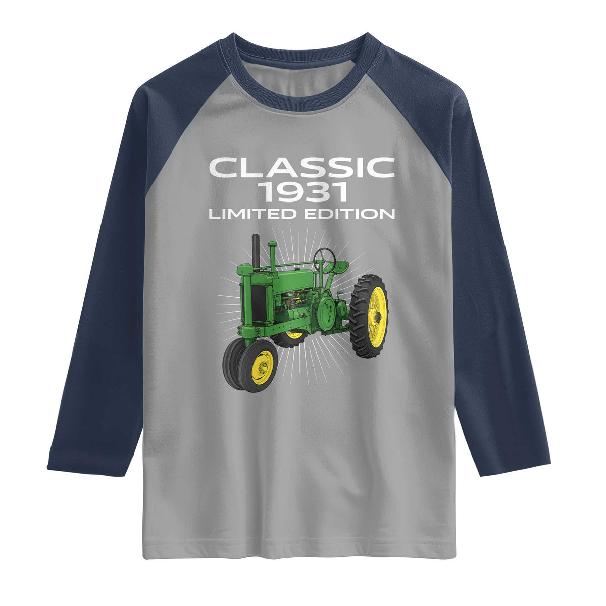 95th Birthday 1931 Limited Edition Classic Farm Tractor Raglan Shirt