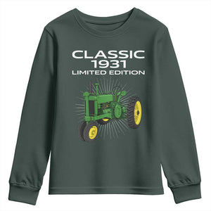 95th Birthday 1931 Limited Edition Classic Farm Tractor Youth Sweatshirt