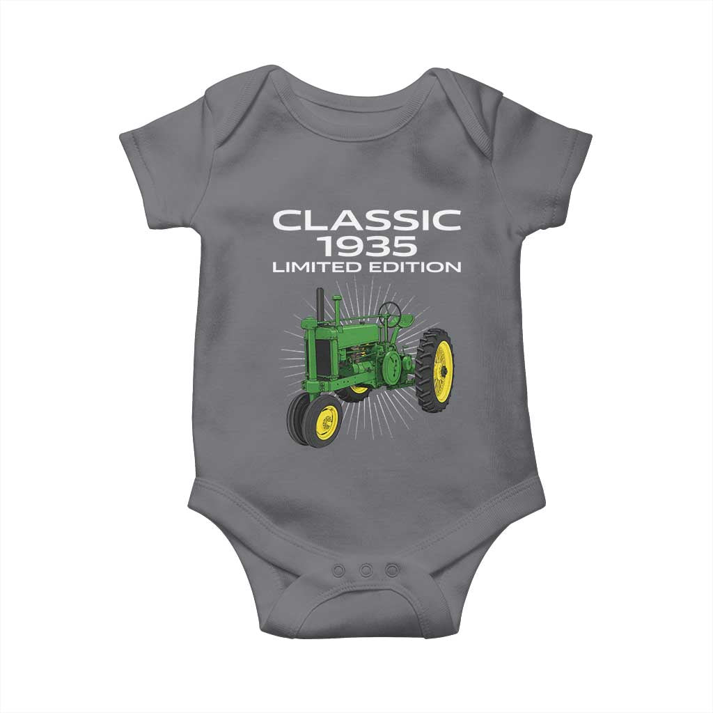 91st Birthday 1935 Limited Edition Classic Farm Tractor Baby Onesie