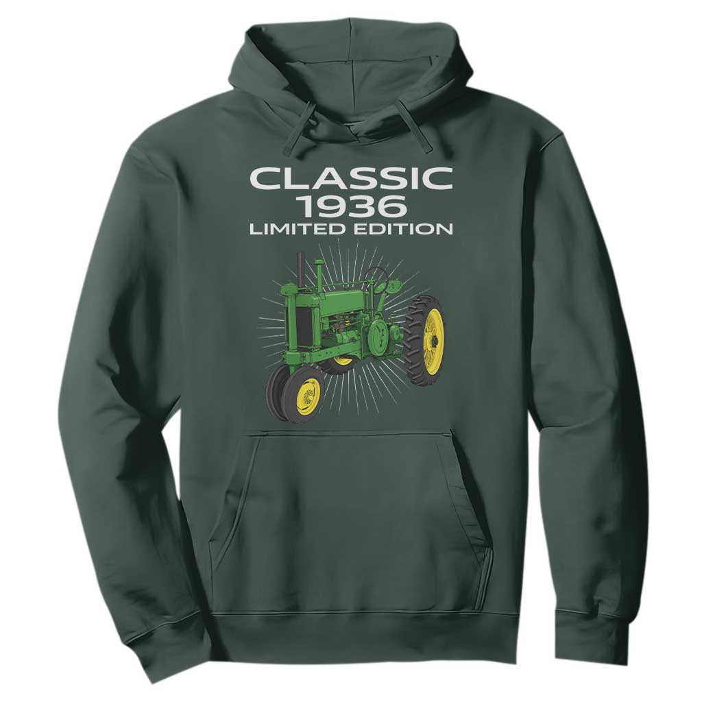 90th Birthday 1936 Limited Edition Classic Farm Tractor Hoodie