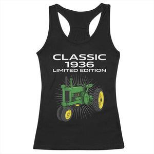 90th Birthday 1936 Limited Edition Classic Farm Tractor Racerback Tank Top