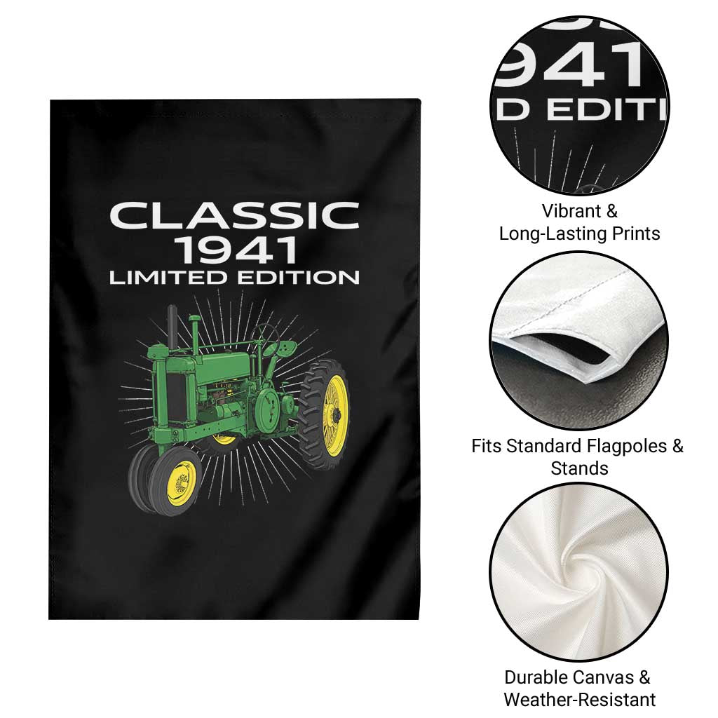 85th Birthday 1941 Limited Edition Classic Farm Tractor Garden Flag