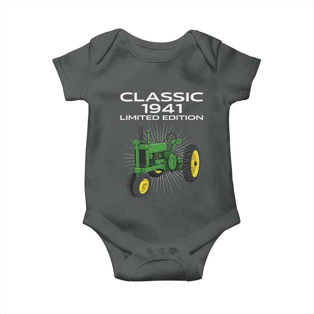 85th Birthday 1941 Limited Edition Classic Farm Tractor Baby Onesie