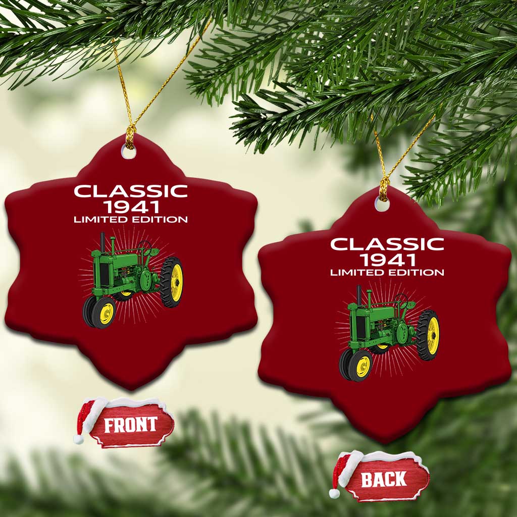 85th Birthday 1941 Limited Edition Classic Farm Tractor Ceramic Ornament
