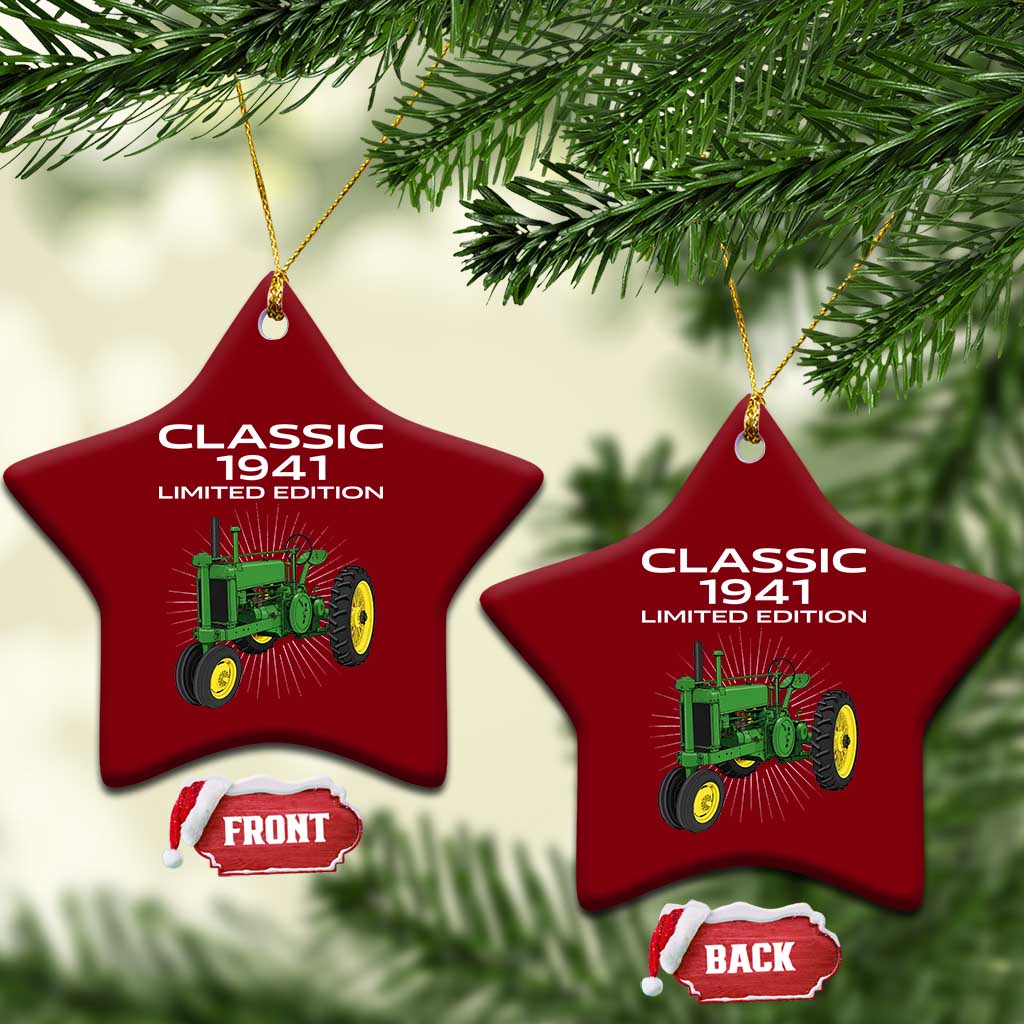 85th Birthday 1941 Limited Edition Classic Farm Tractor Ceramic Ornament