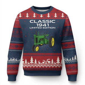 85th Birthday 1941 Limited Edition Classic Farm Tractor Ugly Christmas Sweater