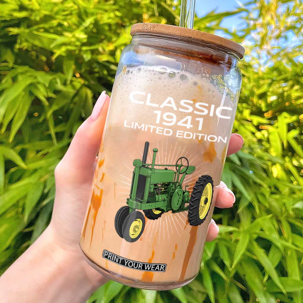 85th Birthday 1941 Limited Edition Classic Farm Tractor Glass Can