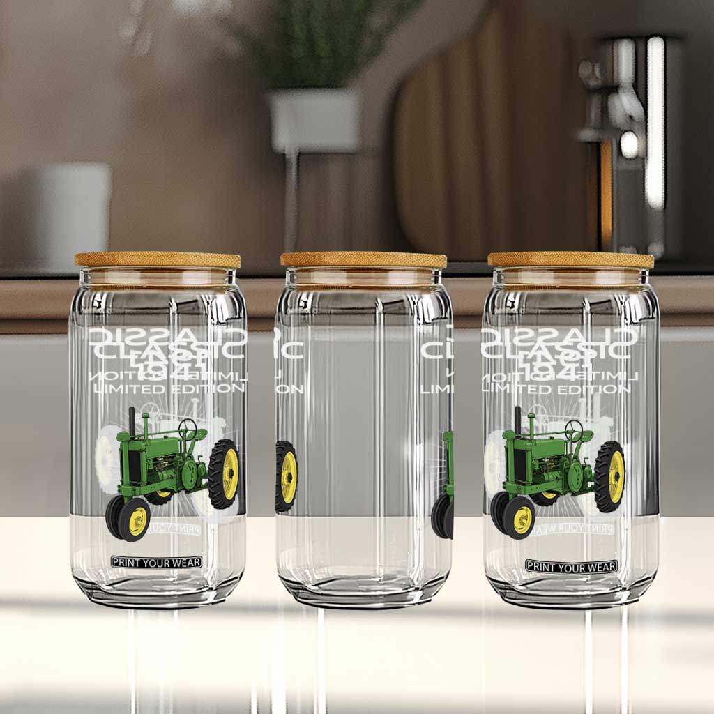 85th Birthday 1941 Limited Edition Classic Farm Tractor Glass Can