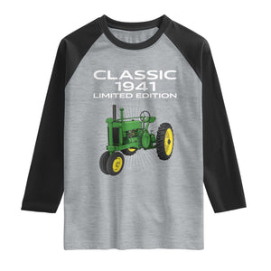 85th Birthday 1941 Limited Edition Classic Farm Tractor Raglan Shirt