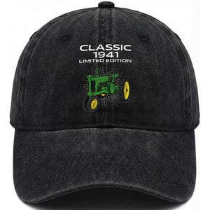 85th Birthday 1941 Limited Edition Classic Farm Tractor Washed Cotton Baseball Cap
