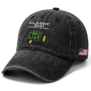 85th Birthday 1941 Limited Edition Classic Farm Tractor Washed Cotton Baseball Cap