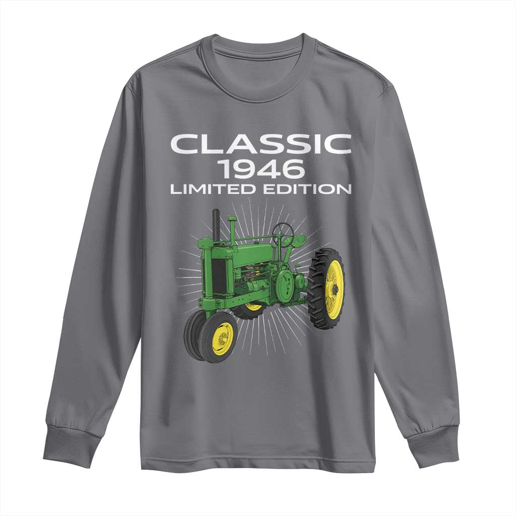 80th Birthday 1946 Limited Edition Classic Farm Tractor Long Sleeve Shirt
