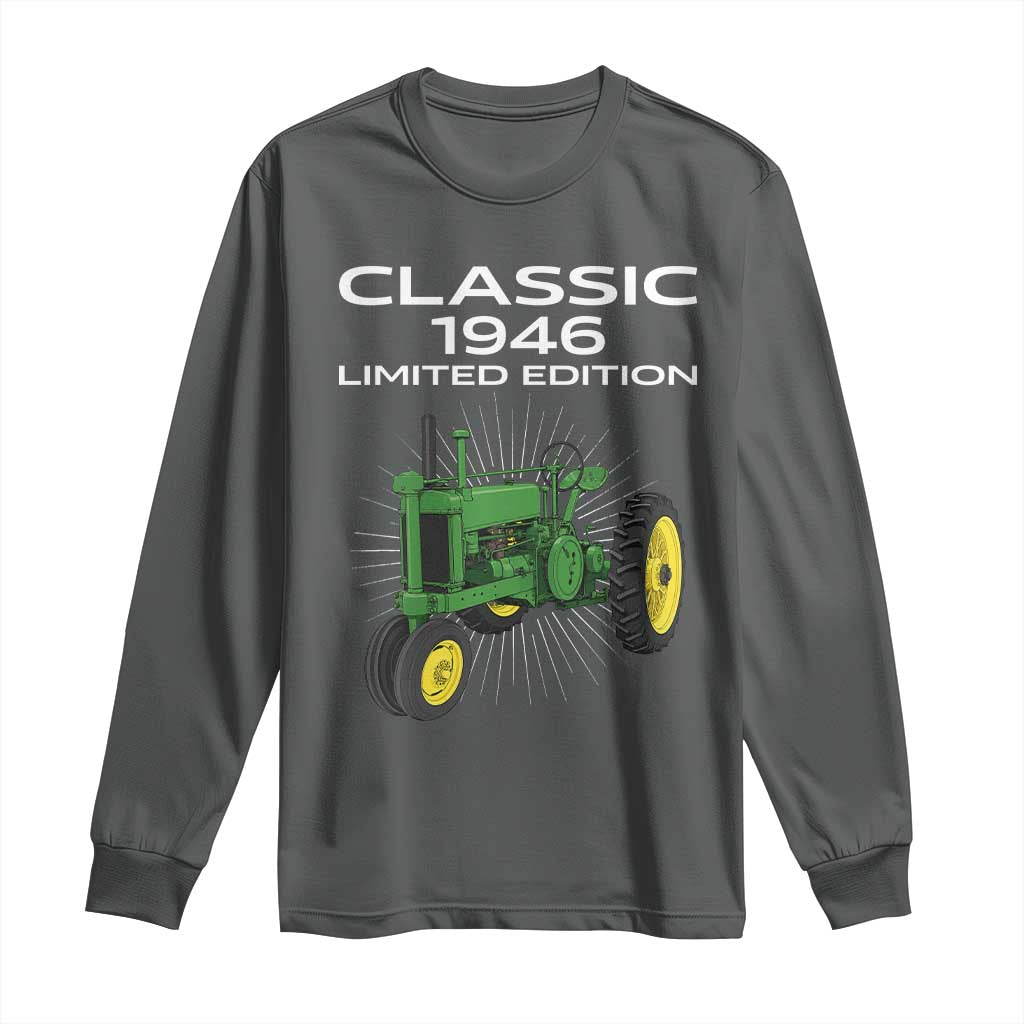 80th Birthday 1946 Limited Edition Classic Farm Tractor Long Sleeve Shirt