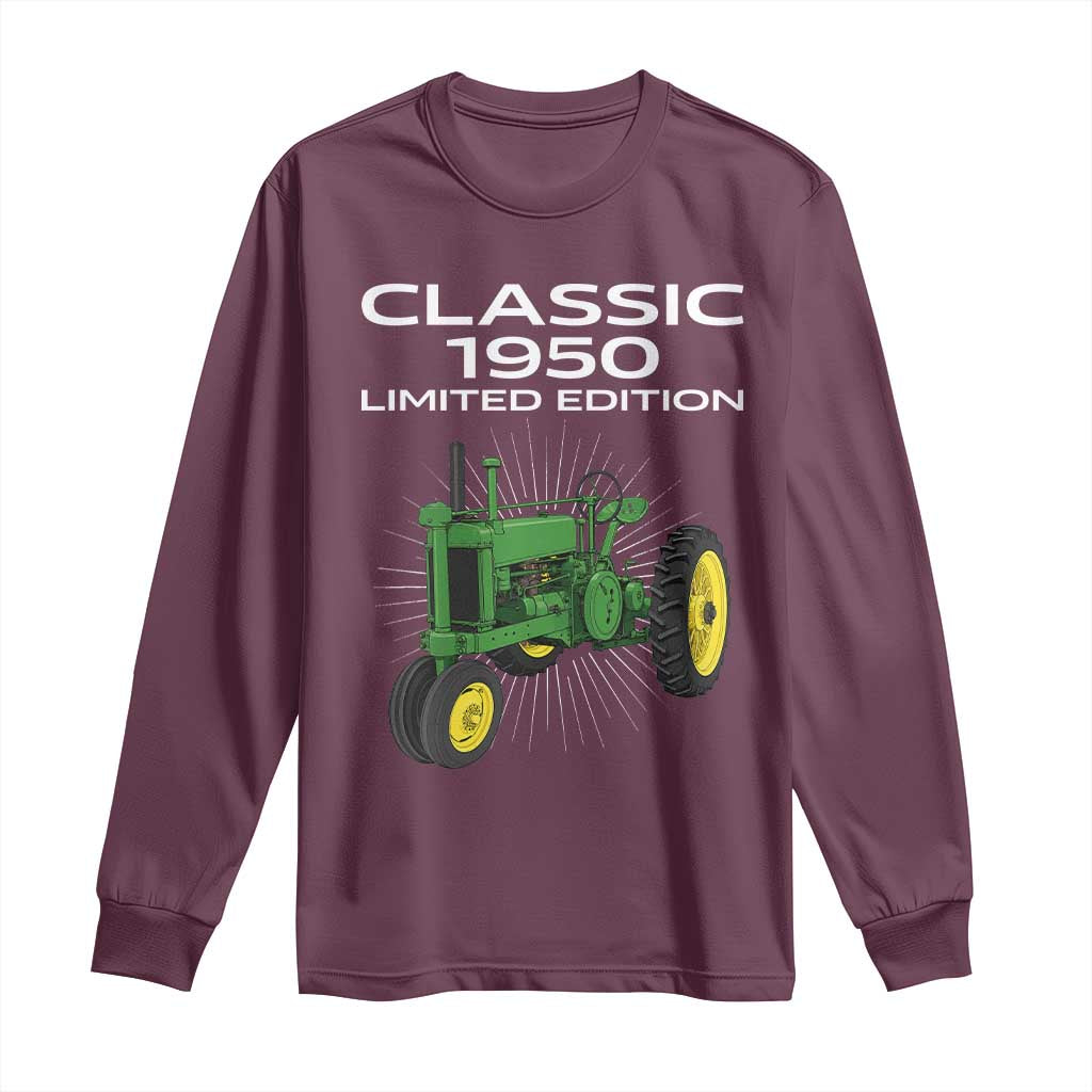 76th Birthday 1950 Limited Edition Classic Farm Tractor Long Sleeve Shirt
