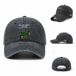 76th Birthday 1950 Limited Edition Classic Farm Tractor Washed Cotton Baseball Cap
