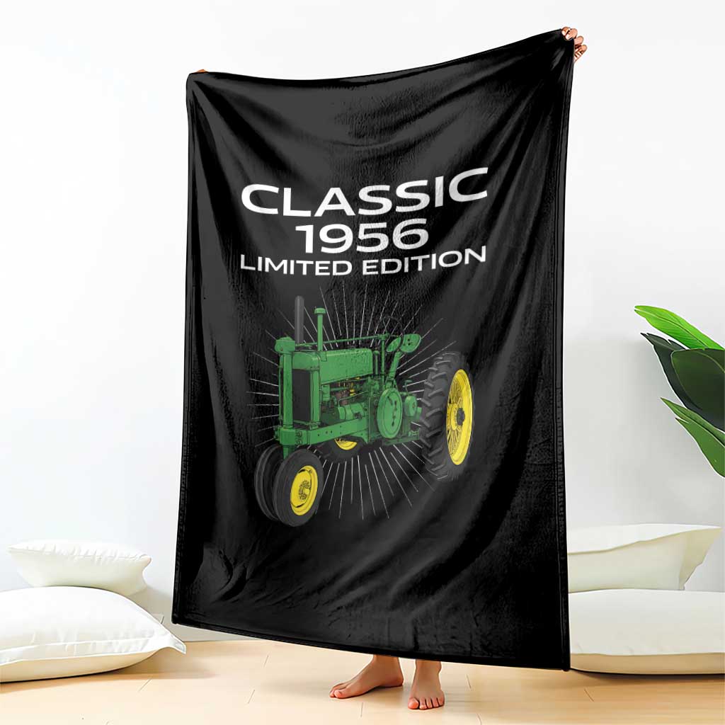 70th Birthday 1956 Limited Edition Classic Farm Tractor Throw Blanket
