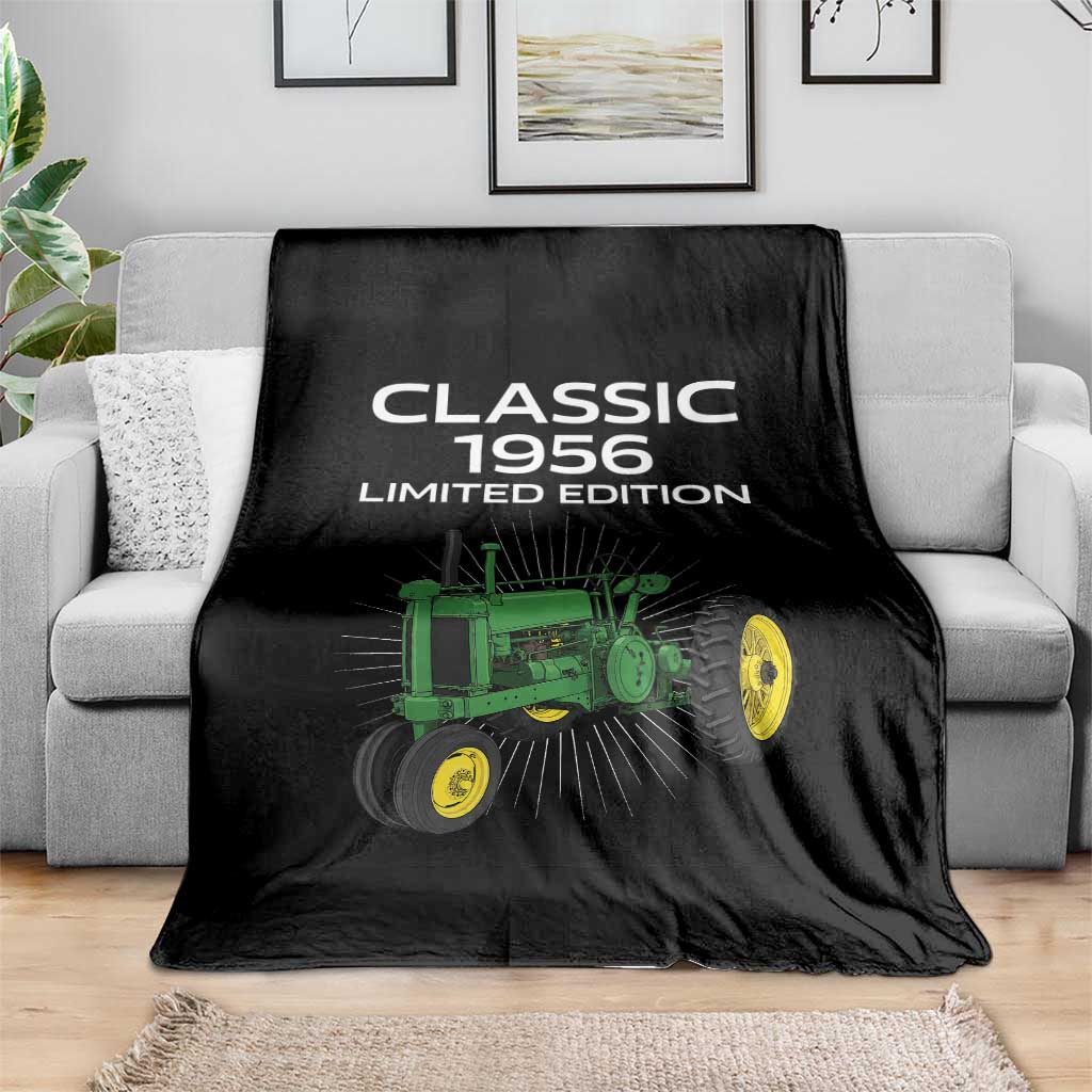 70th Birthday 1956 Limited Edition Classic Farm Tractor Throw Blanket