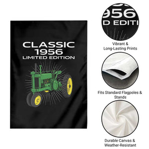 70th Birthday 1956 Limited Edition Classic Farm Tractor Garden Flag