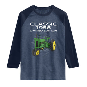 70th Birthday 1956 Limited Edition Classic Farm Tractor Raglan Shirt