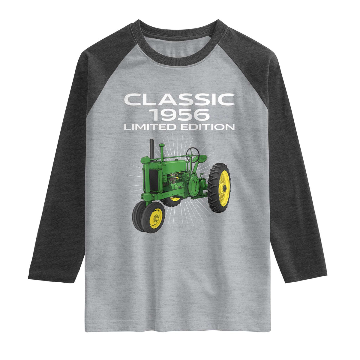 70th Birthday 1956 Limited Edition Classic Farm Tractor Raglan Shirt