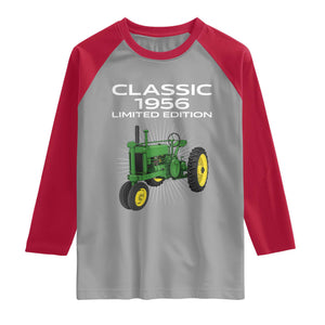 70th Birthday 1956 Limited Edition Classic Farm Tractor Raglan Shirt