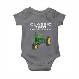 65th Birthday 1961 Limited Edition Classic Farm Tractor Baby Onesie