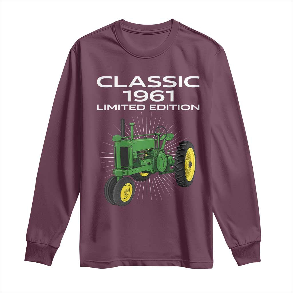 65th Birthday 1961 Limited Edition Classic Farm Tractor Long Sleeve Shirt