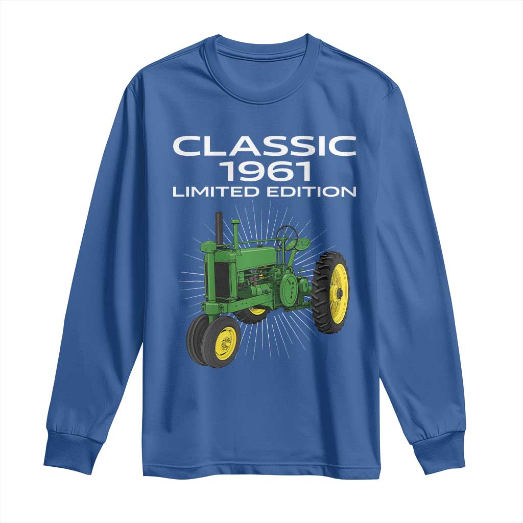 65th Birthday 1961 Limited Edition Classic Farm Tractor Long Sleeve Shirt
