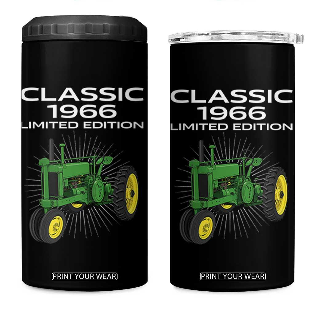 60th Birthday 1966 Limited Edition Classic Farm Tractor 4 in 1 Can Cooler Tumbler