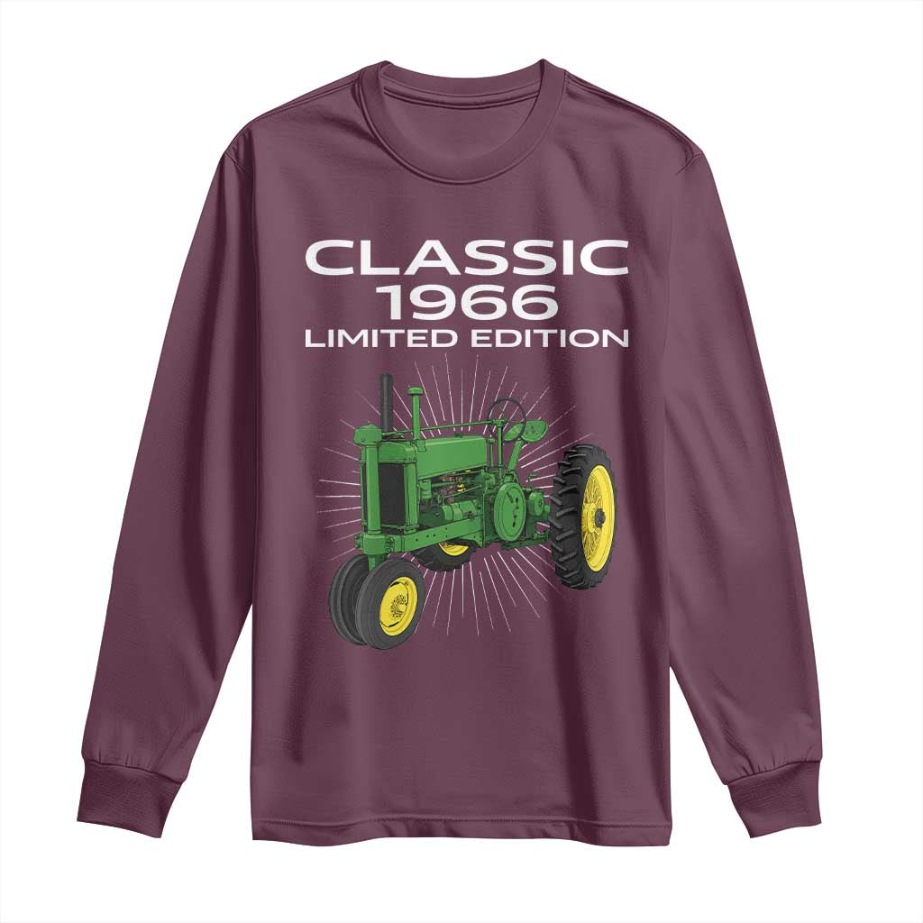 60th Birthday 1966 Limited Edition Classic Farm Tractor Long Sleeve Shirt