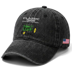 60th Birthday 1966 Limited Edition Classic Farm Tractor Washed Cotton Baseball Cap