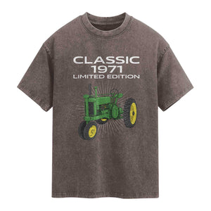55th Birthday 1971 Limited Edition Classic Farm Tractor Washed Cotton T-Shirt
