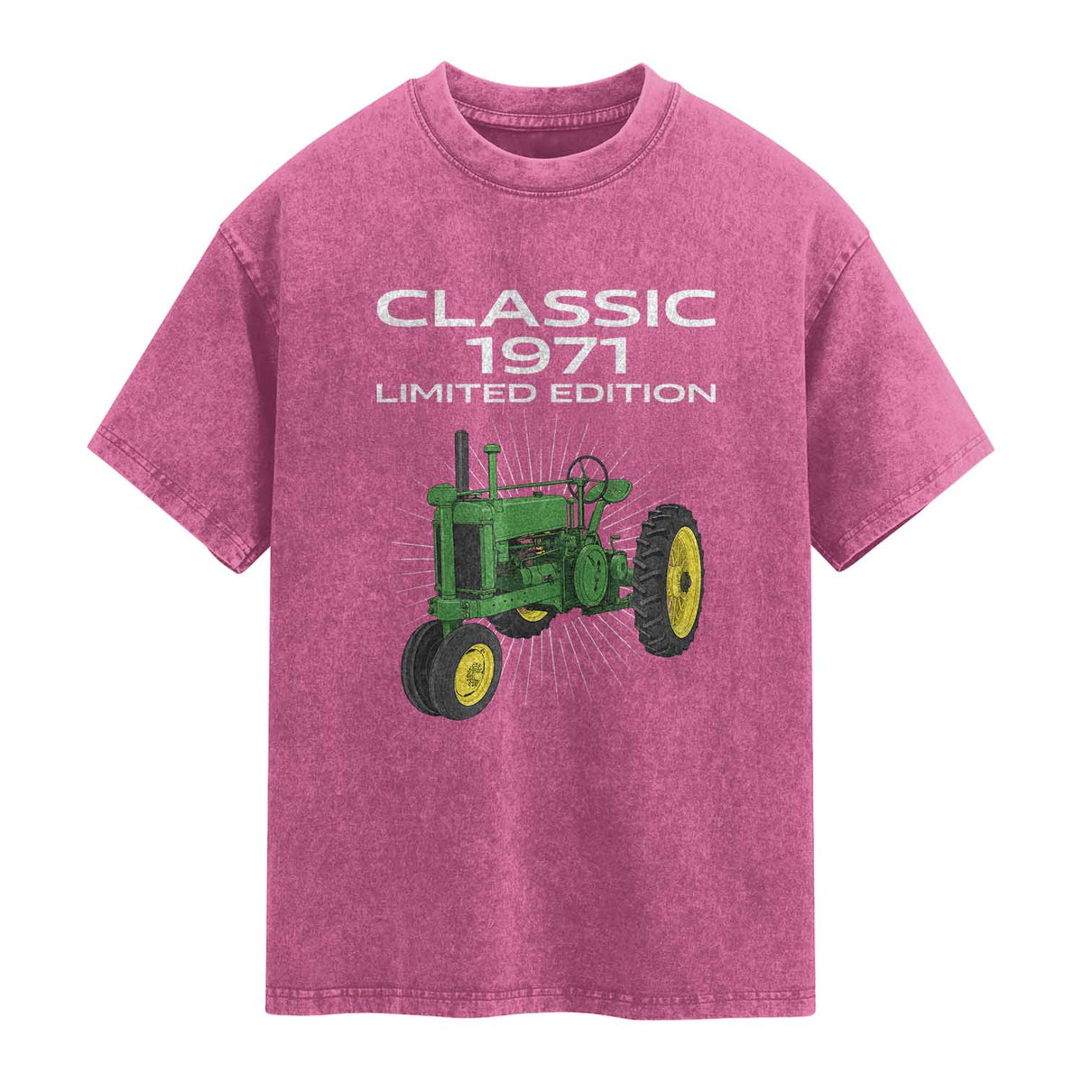 55th Birthday 1971 Limited Edition Classic Farm Tractor Washed Cotton T-Shirt
