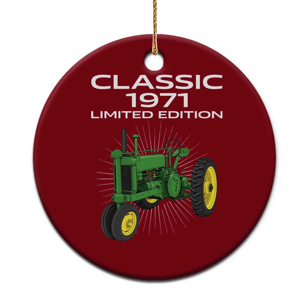 55th Birthday 1971 Limited Edition Classic Farm Tractor Ceramic Ornament