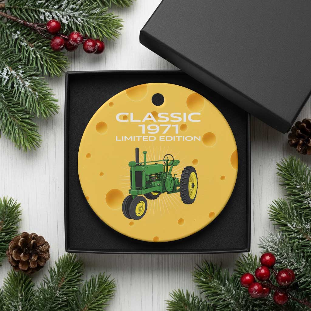 55th Birthday 1971 Limited Edition Classic Farm Tractor Ceramic Ornament