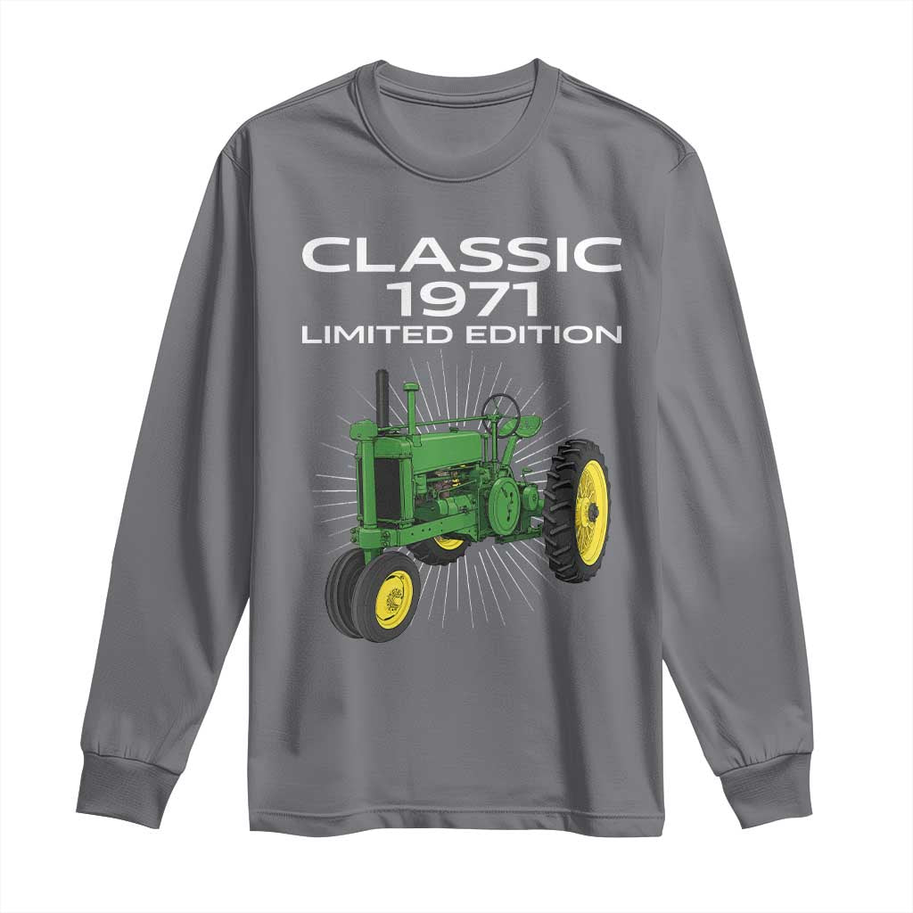 55th Birthday 1971 Limited Edition Classic Farm Tractor Long Sleeve Shirt