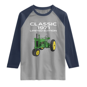 55th Birthday 1971 Limited Edition Classic Farm Tractor Raglan Shirt