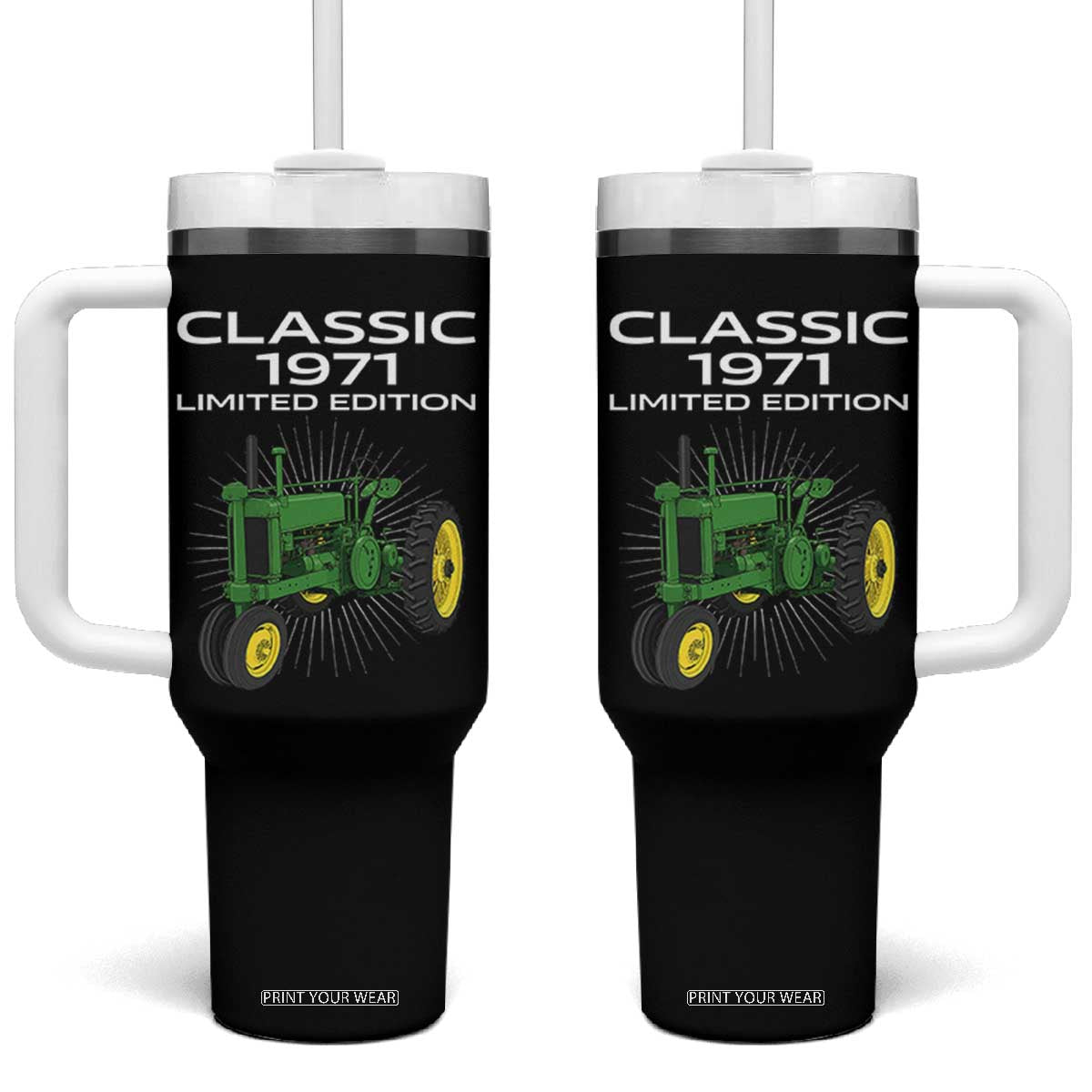 55th Birthday 1971 Limited Edition Classic Farm Tractor Tumbler With Handle