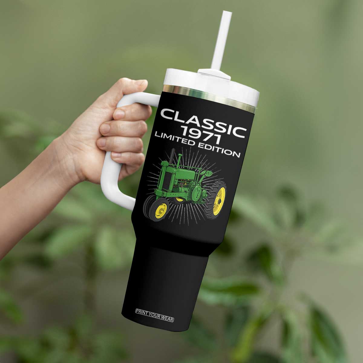 55th Birthday 1971 Limited Edition Classic Farm Tractor Tumbler With Handle