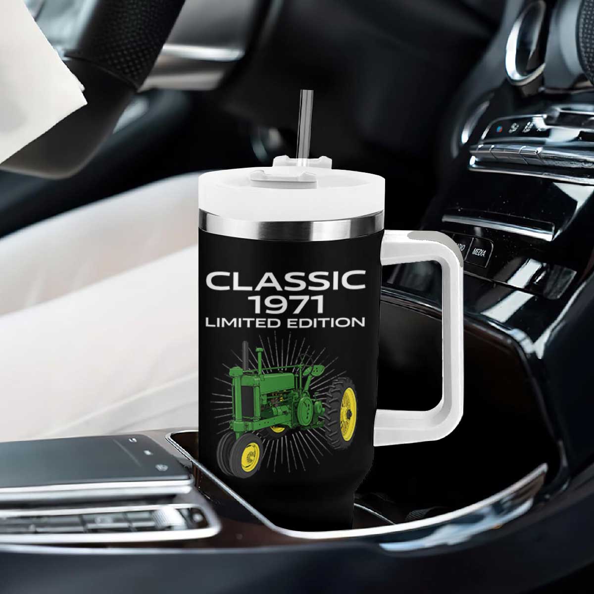 55th Birthday 1971 Limited Edition Classic Farm Tractor Tumbler With Handle