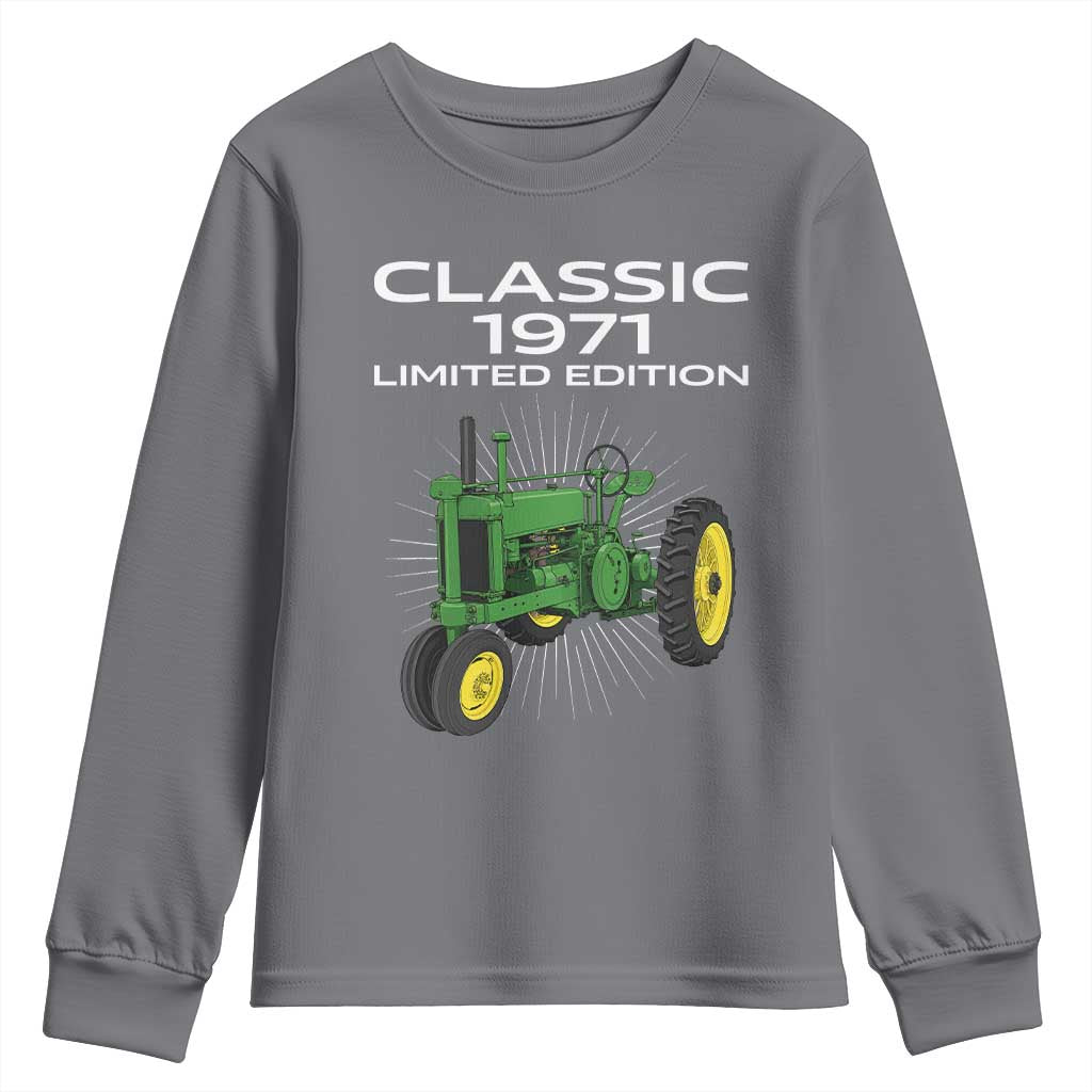 55th Birthday 1971 Limited Edition Classic Farm Tractor Youth Sweatshirt