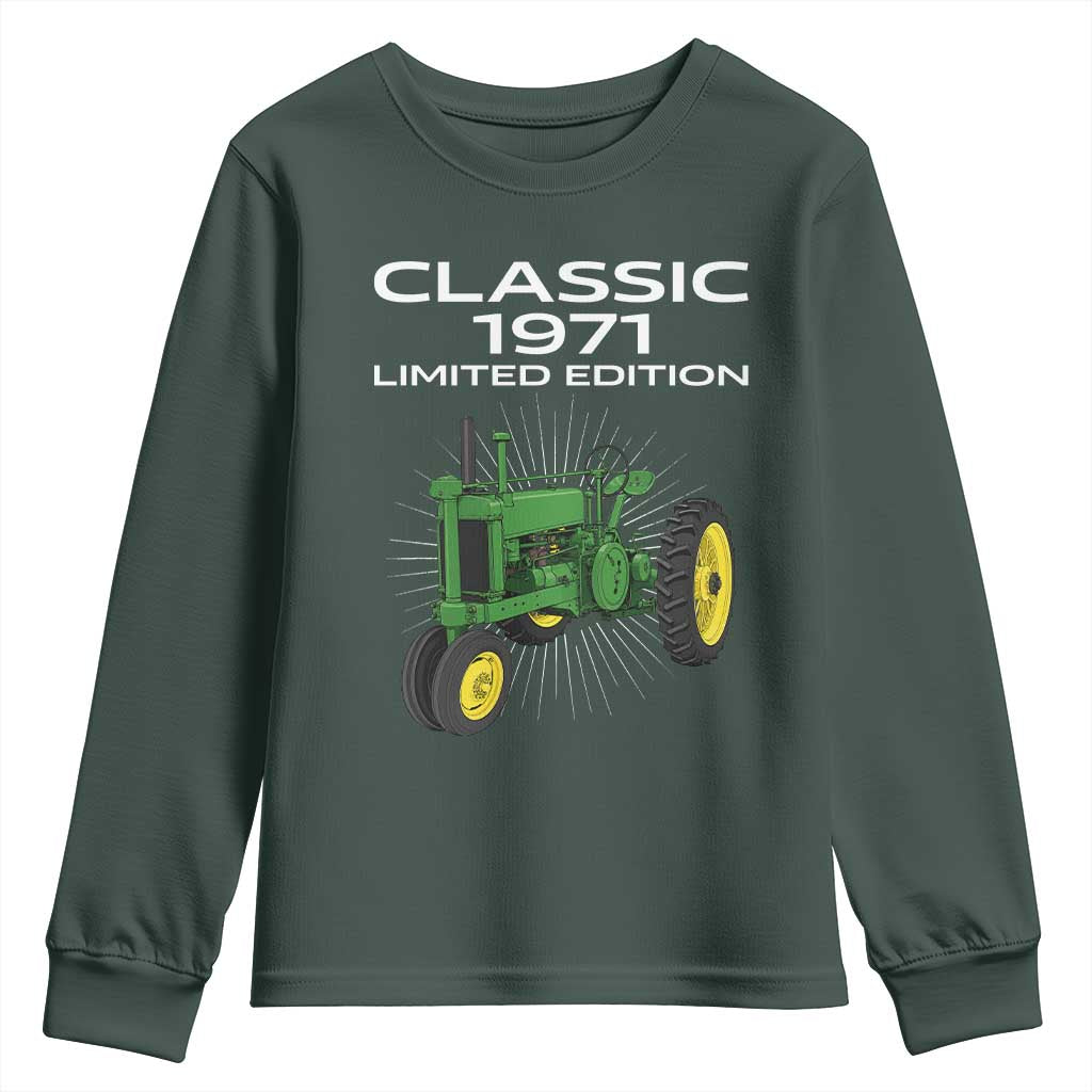 55th Birthday 1971 Limited Edition Classic Farm Tractor Youth Sweatshirt