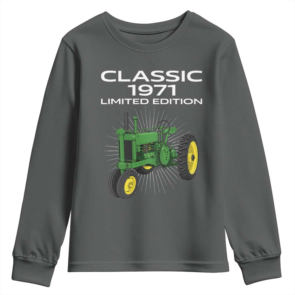 55th Birthday 1971 Limited Edition Classic Farm Tractor Youth Sweatshirt