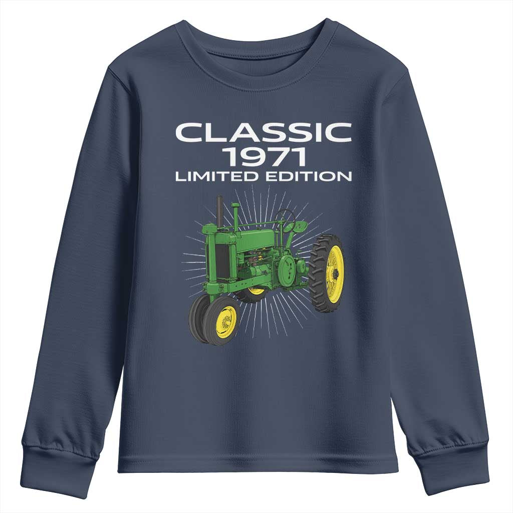 55th Birthday 1971 Limited Edition Classic Farm Tractor Youth Sweatshirt