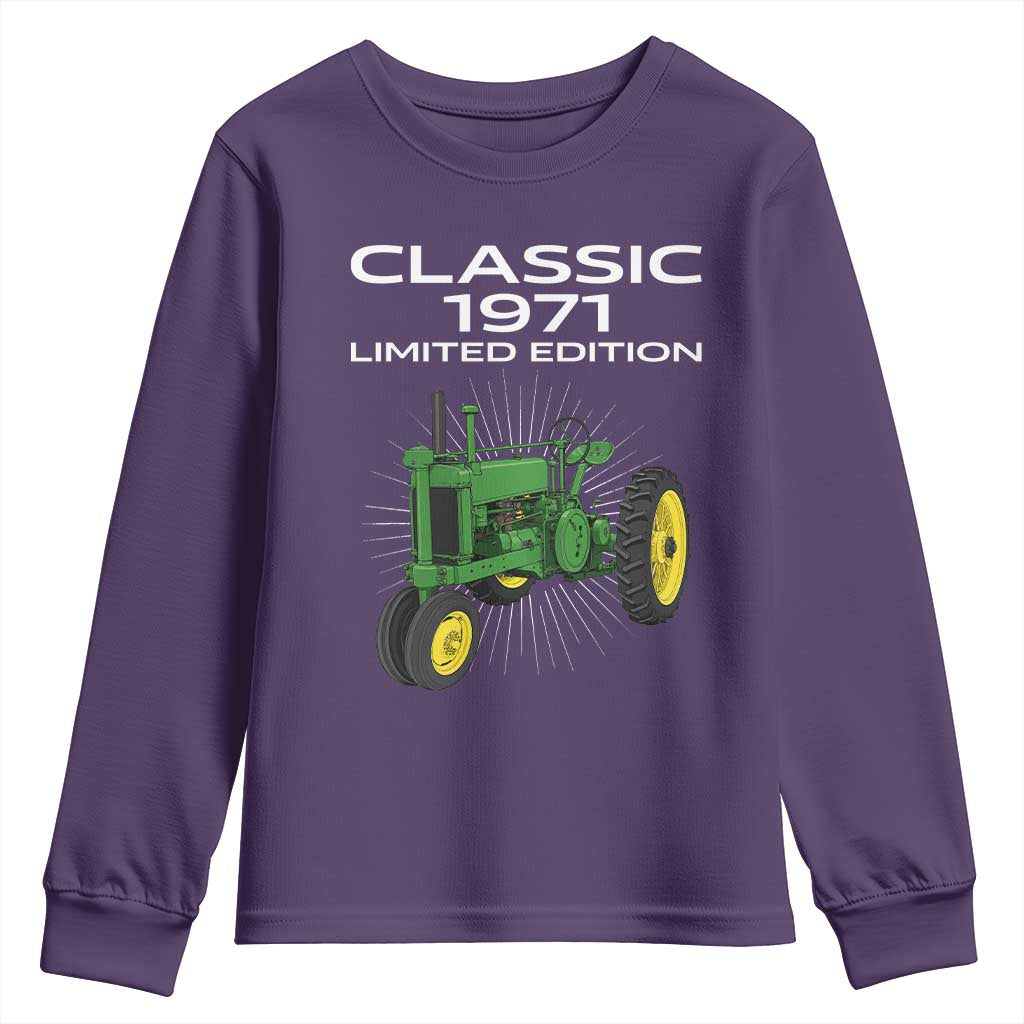 55th Birthday 1971 Limited Edition Classic Farm Tractor Youth Sweatshirt