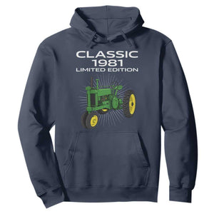 45th Birthday 1981 Limited Edition Classic Farm Tractor Hoodie